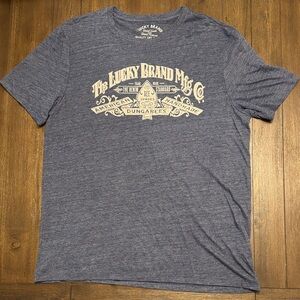 Lucky Brand Men's Heather Blue Graphic T-Shirt
